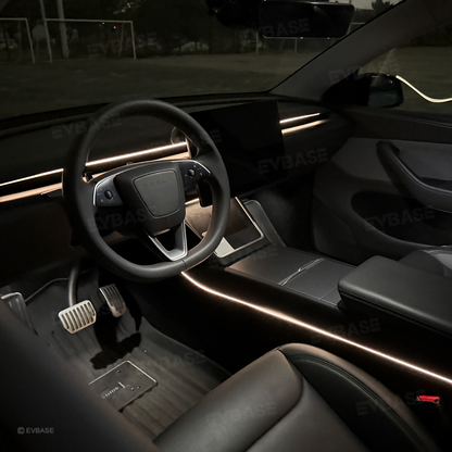 Model 3/Y Ambient Lighting Center Console Dashboard Light Strip with AI Voice Control LED Interior Lights 2.0