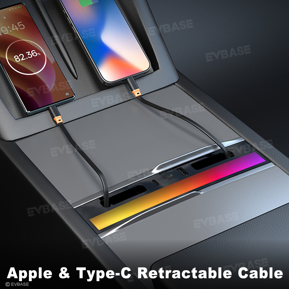 Tesla RGB USB Hub Adapter With Ambient Light Model Y Juniper Center Console Multiport Hub Adapter