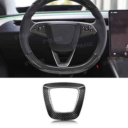 Model 3 Highland Steering Wheel Airbag Carbon Fiber Cover Frame for Tesla Interior Trim