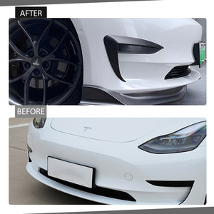 EVBASE Carbon Fiber Front Fog Light Trim Cover for Tesla Model 3 Y
