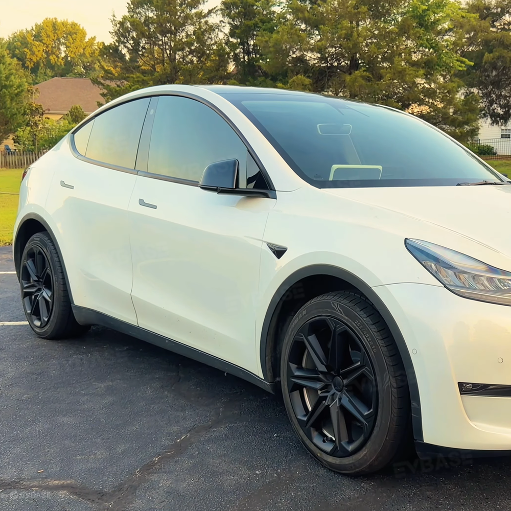 Model Y 19 Inch Wheel Covers Full Wrapped ABS Tesla Hub Caps Matte Black 4PCS