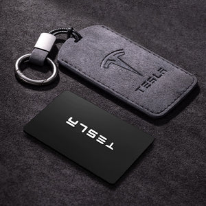 EVBASE Tesla Key Card Holder Model 3/Y/X/S Key Card Case With Key Chain for Tesla Accessories