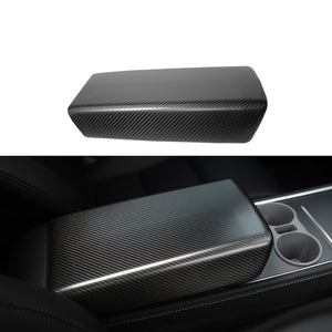 EVbase Tesla Central Control Armrest Box Cover Real Carbon Fibre Für Model 3 Y 