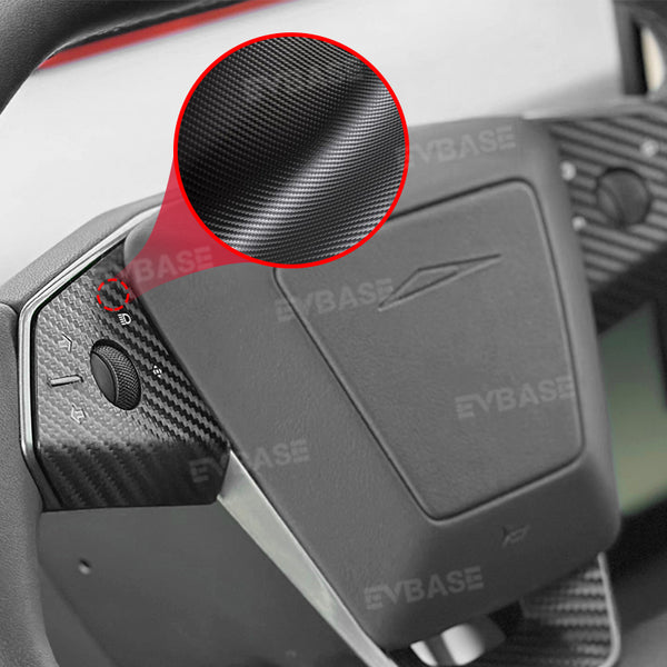 Tesla Cybertruck Steering Wheel Trim Real Carbon Fiber Decoration Prot