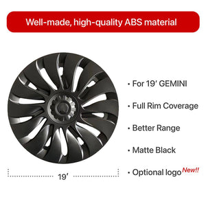 New Model Y Überturbine Wheel Covers 19inch Model Y Gemini Wheel Cover Matte 4PCS