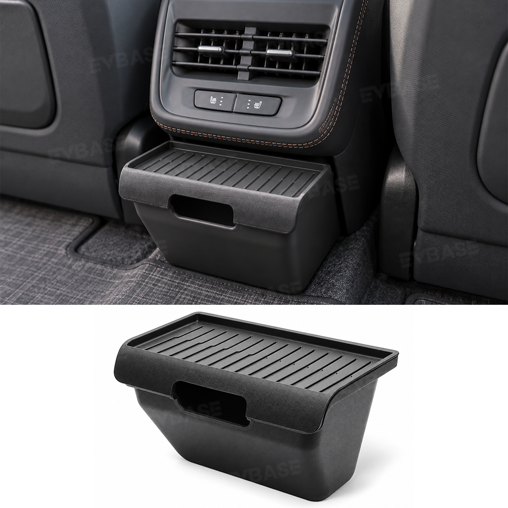Rear Center Console Storage Box for Rivian R2 Rear Seat Organizer Trash Can