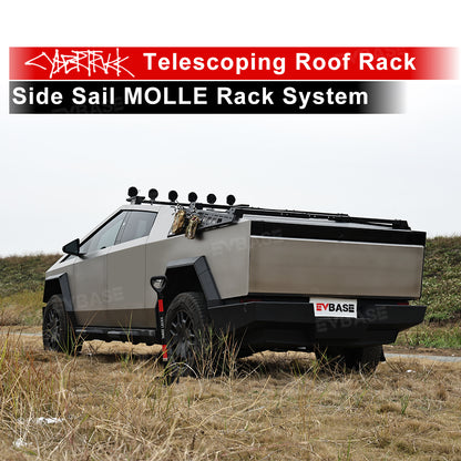 Cybertruck Telescoping Roof Rack Crossbar With Molle Panel 3.0 Modular Roof Platform Cargo Rack System