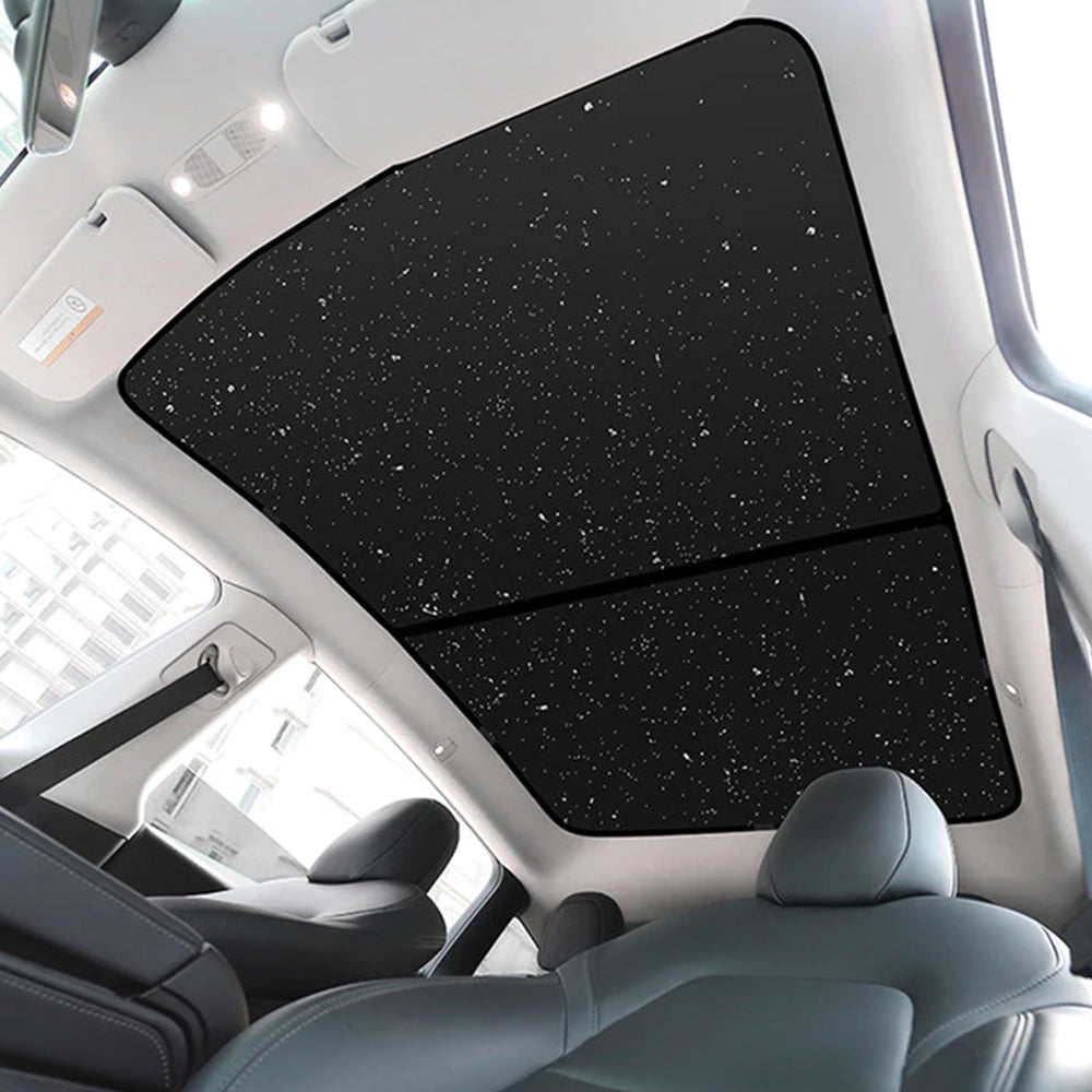 EVBASE Tesla Model Y Starry Sky Sunroof Sunshade with Silver Coated Cloth