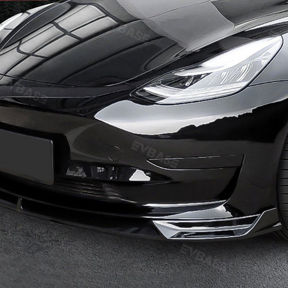 EVBASE Model Y Front Bumper Lip Kit ABS Apron Fascia Front Spoiler For Tesla