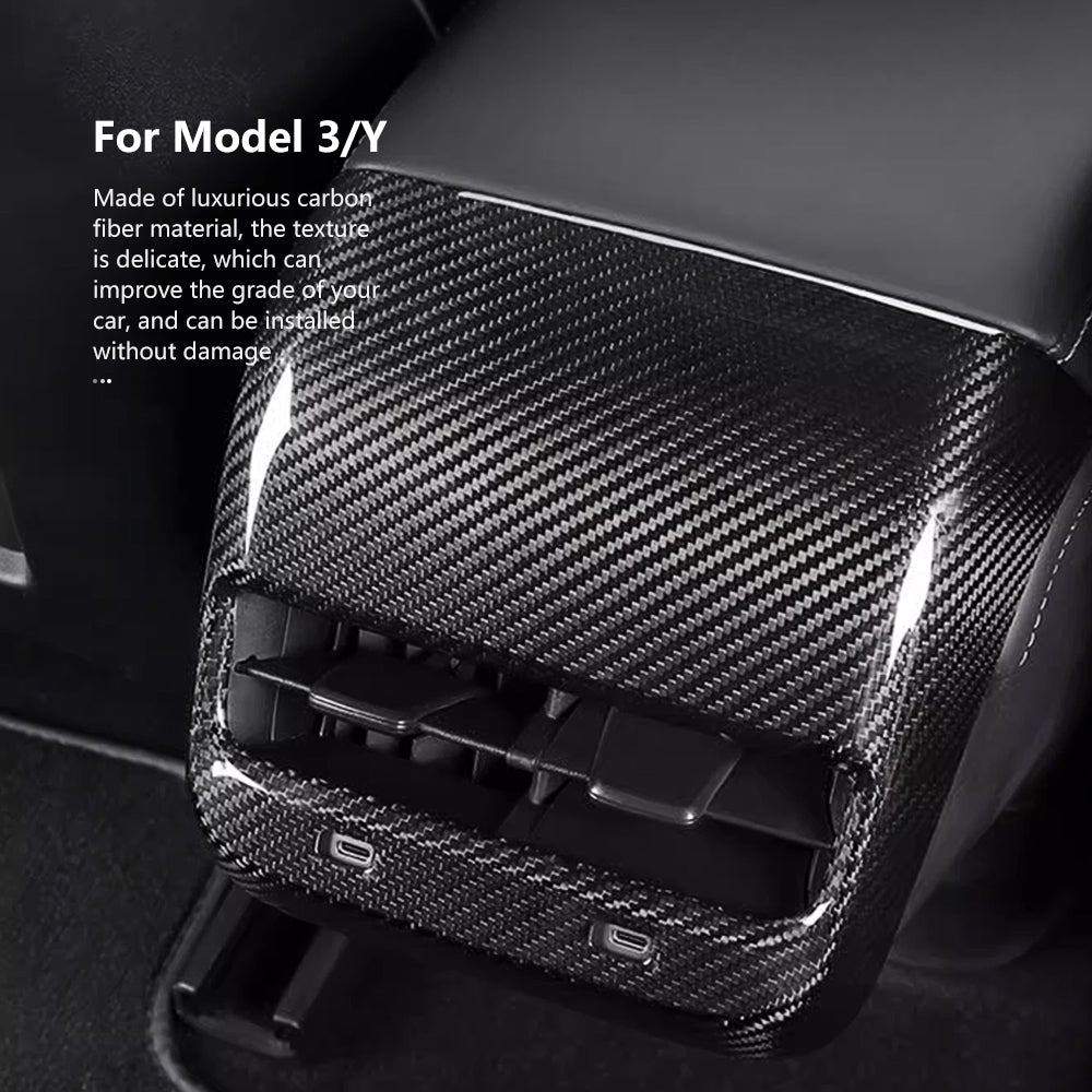 EVBASE Real Carbon Fiber Tesla Model 3 Y Rear Air Outlet Vent