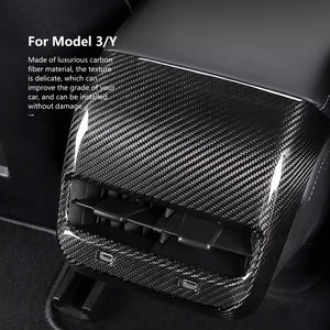 EVBASE Real Carbon Fiber Tesla Model 3 Y Rear Air Outlet Vent Cover Ge -  EVBASE-Premium EV&Tesla Accessories