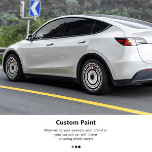 DIY Tesla Model 3 Y Custom Graphic Aerodisc Wheel Covers 4PCS 19Inch Full Coverage