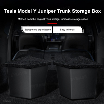 Model Y Juniper Trunk Storage Box Back Trunk Side Organizer Storage Bins Tesla Organizer