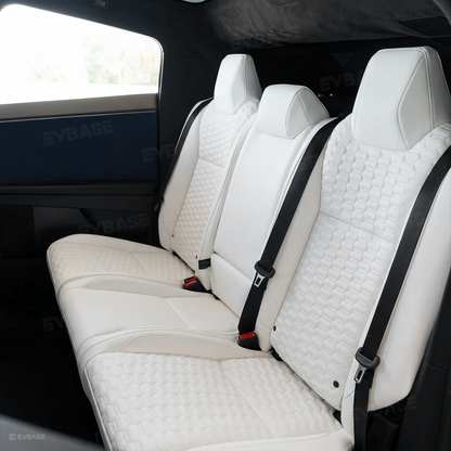 Cybertruck Seat Covers NAPPA Leather Seat Protector with Cyber Quilt Interior Design