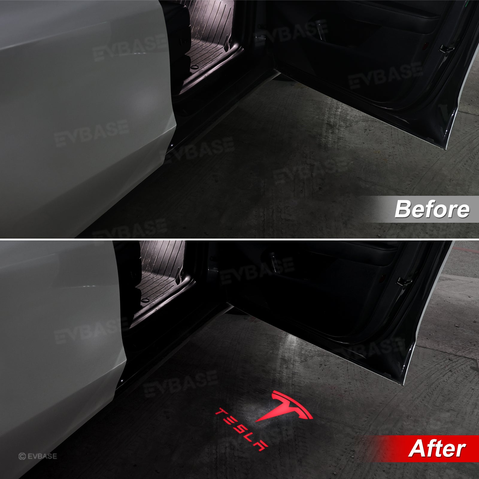 Model Y Juniper/ 3 Highland Puddle Lights Multi-Color T Logo Door Projection Lights with Factory Screen Control