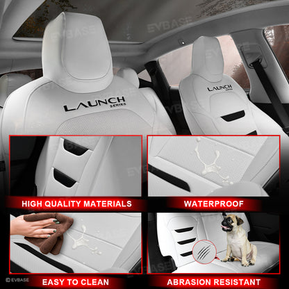 Tesla Seat Cover Model Y Juniper NAPPA Leather Full Coverage Seat Protector WIth Launch Logo