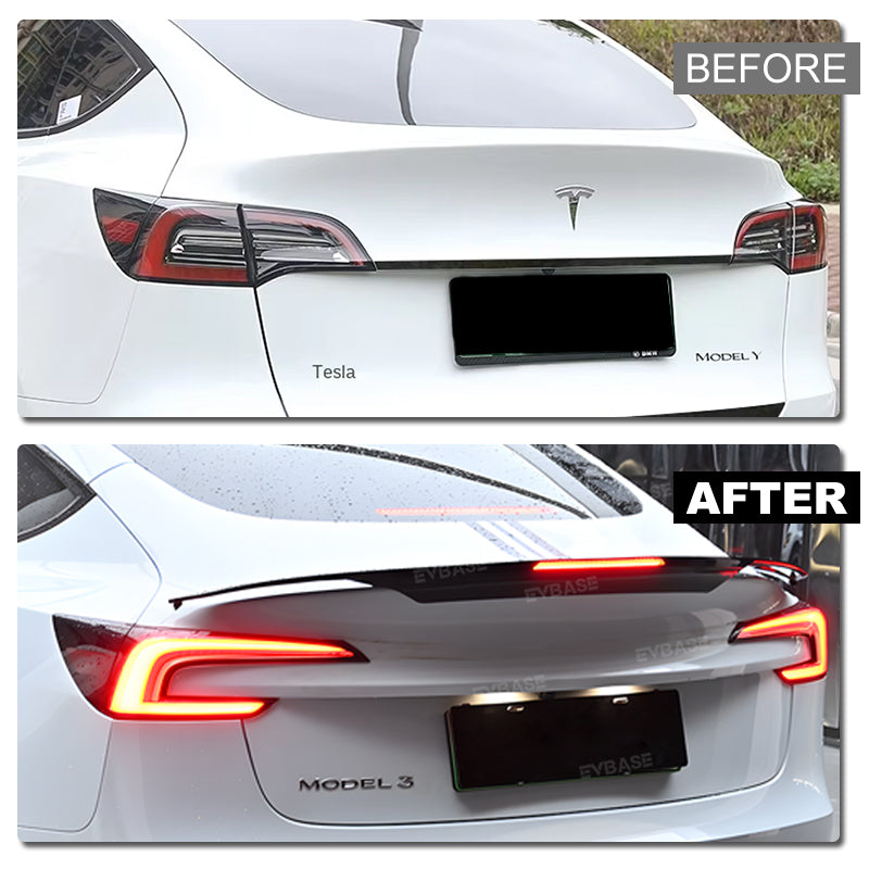 Model 3 Y Spoiler Wing Rear Diffuser ABS Splitter With Brake Light Inspired By B-2 Spirit for Tesla