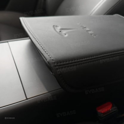 Model Y Juniper/ 3 Highland Armrest Cover PU Leather Center Console Armrest Box Cover with OEM-Style Embossed Logo for Tesla