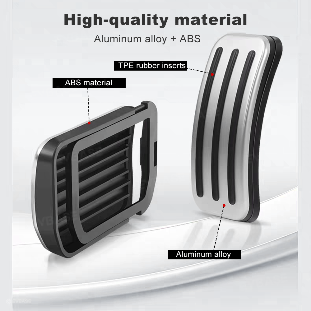 Model Y Juniper/ 3 Highland Aluminum Performance Foot Pedal Covers Non-Slip Slide-On Rail Lock Brake & Accelerator Pedal Pads Protector Set