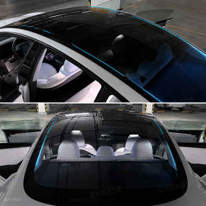 Model Y Juniper/ 3 Highland Roof Ambient Lighting 2.0 Sunroof Streamer Lights with Factory Screen Control