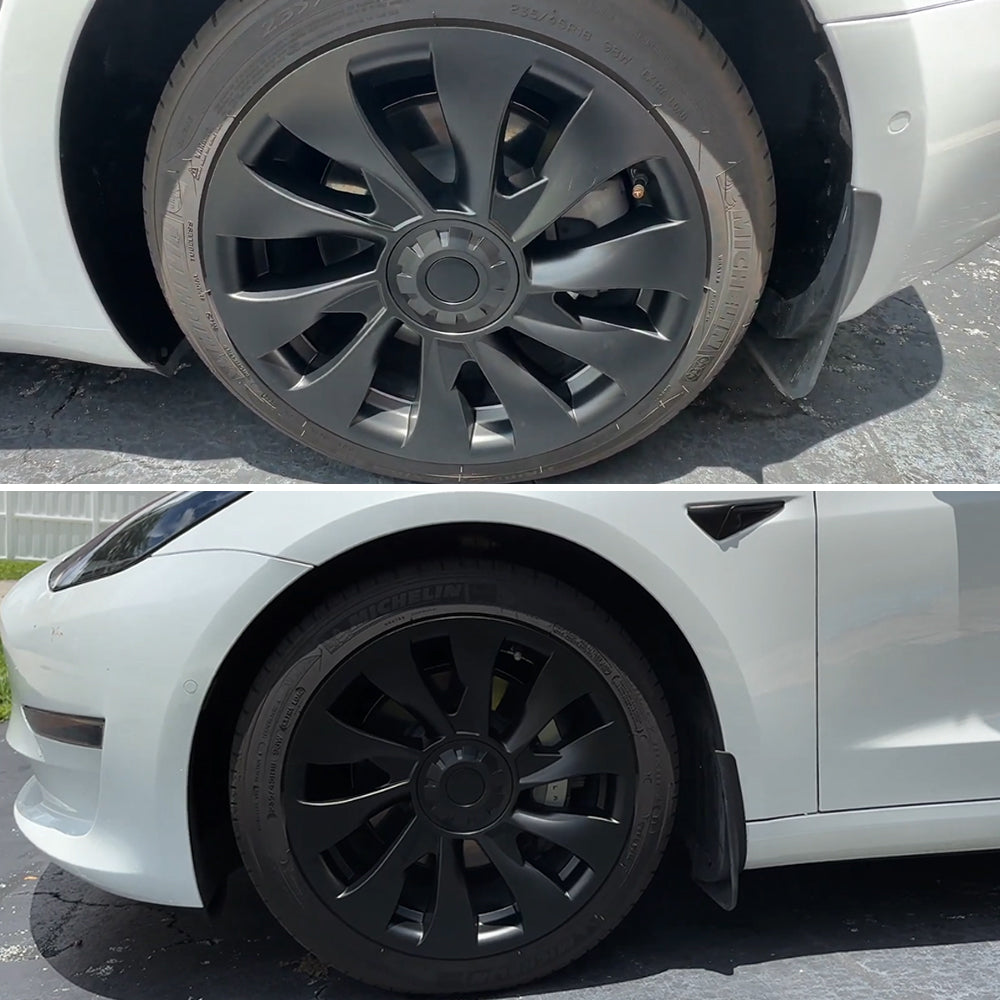 EVBASE Model 3 18inch Überturbine Wheel Cover For Tesla 3 18inch Turbine Wheel Cap Kit 4PCS Matte Black