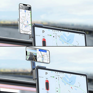 Tesla Phone Mount Strongest Magnet Power Megasafe Car Mount for Tesla Model 3 Y Foldable Hidden Phone Holder