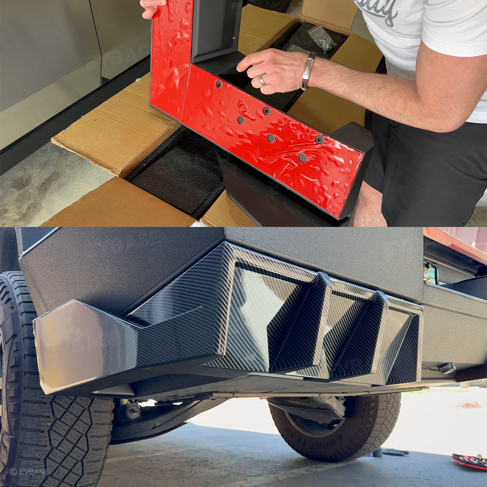 Cybertruck Rear Diffuser ABS Rear Bumper Lip Side Splitter Extension for Tesla