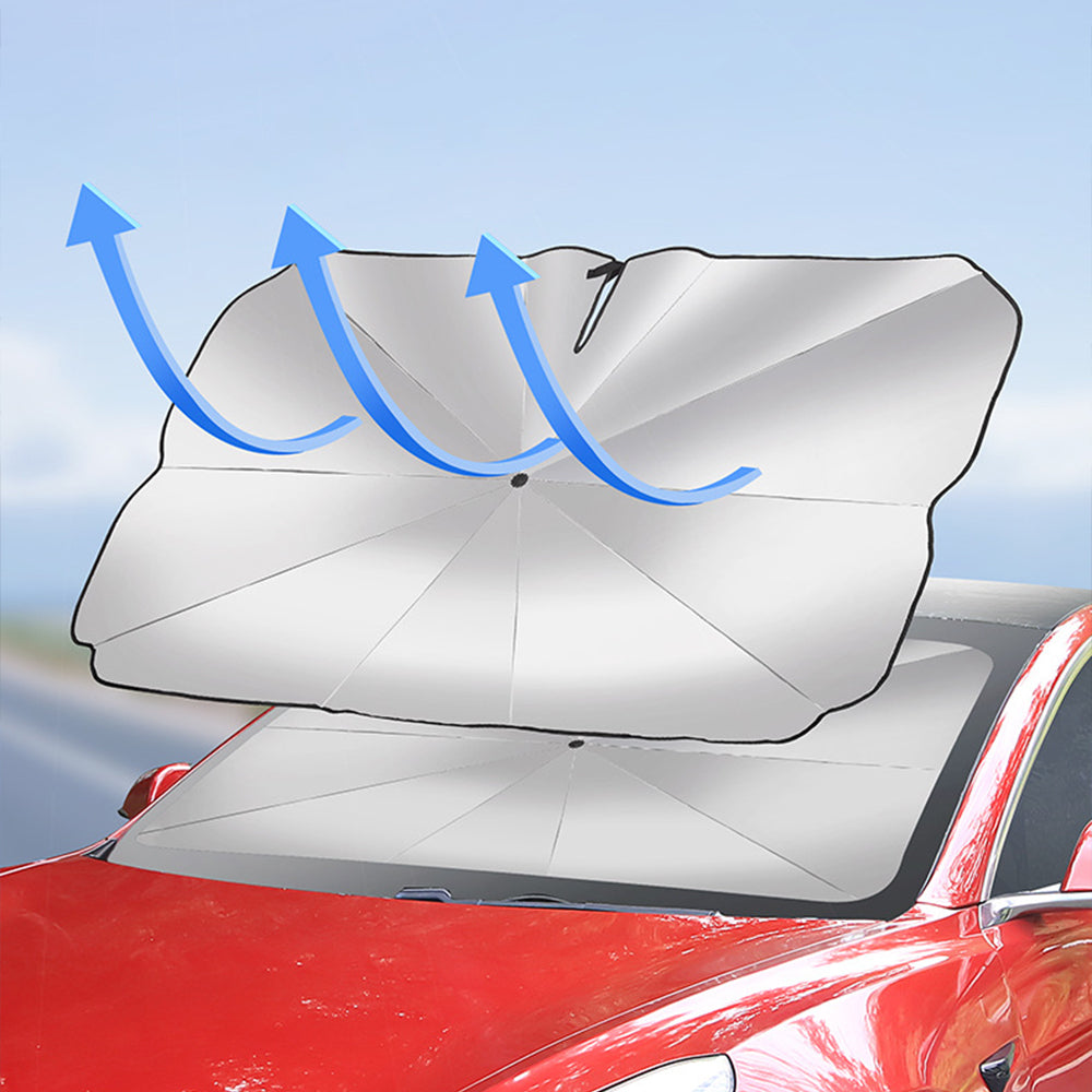 Tesla Windshield Sun Shade Model 3 Y Foldable Front Window Sunshade Um -  EVBASE-Premium EV&Tesla Accessories