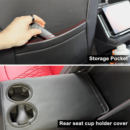 Cybertruck Seat Covers NAPPA Leather Gen 3.0 With Musk's Rocket Spirit (Light Red) For Tesla