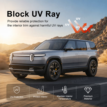 Retractable Roof Sunshade for Rivian R2 Glass Sunroof Shade UV Protection & Heat Insulation