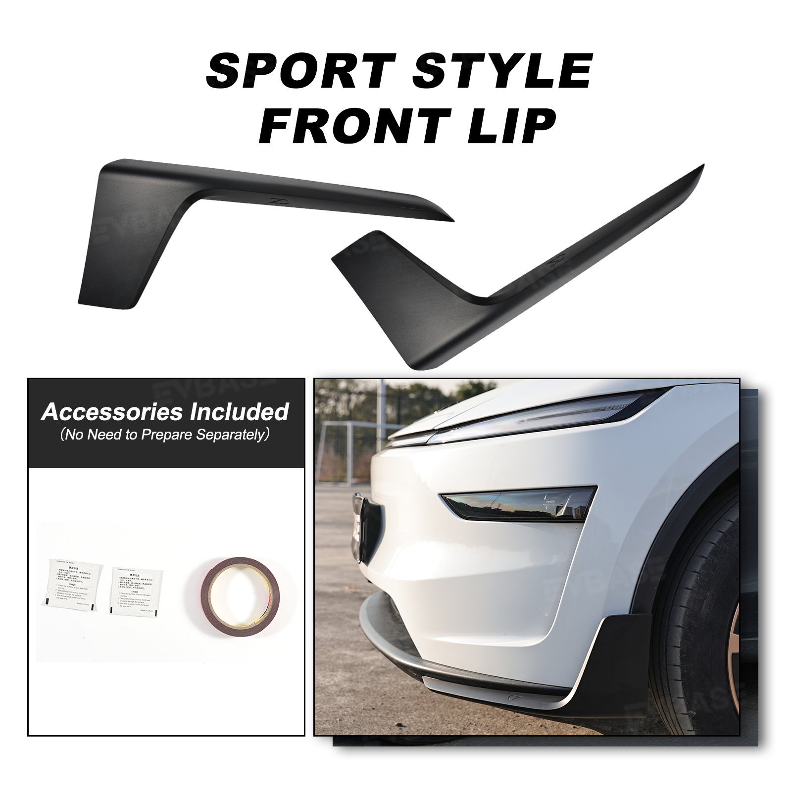 Model Y Juniper Front Lip Spoiler Whale Tail Style Front Bumper Corner Spoiler ABS Splitter for Tesla