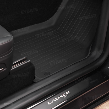 Model Y Juniper Floor Mats All Weather Waterproof Non-Slip TPU Floor Liners with Silver Pedal Accent