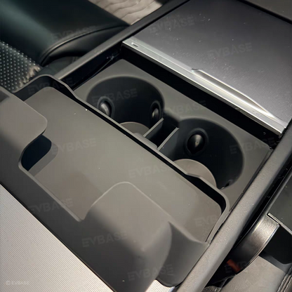 Model Y Juniper/ YL/ 3 Highland Silicone Center Console Cup Holder Insert Armrest Storage Organizer
