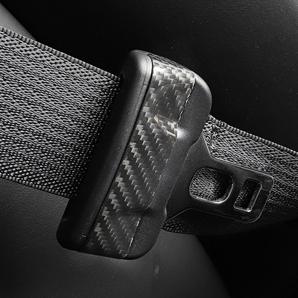 Tesla Model Y 3 Carbon Fiber Interior Accessories Seat Belt Fascia Cover
