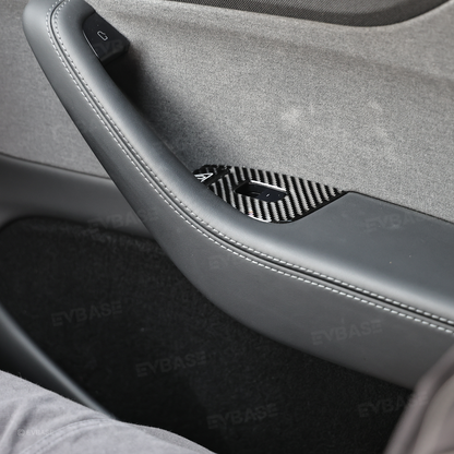 Model Y Juniper/ 3 Highland Window & Door Switch Panel Cover Carbon Fiber Trim Decoration Interior Upgrade