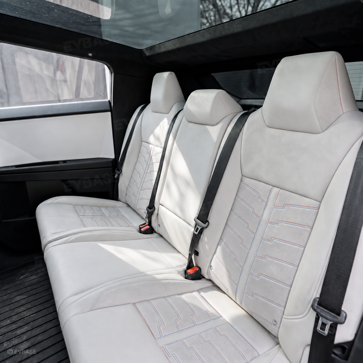 Cybertruck Seat Covers Futuristic Armor-Style Seat Protector Premium NAPPA Leather Interior Upgrade