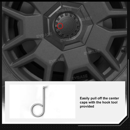 Upgrade Cybertruck Center Wheel Caps Heptagon Hub Covers Lug Nut Covers Tesla Accessories EVBASE