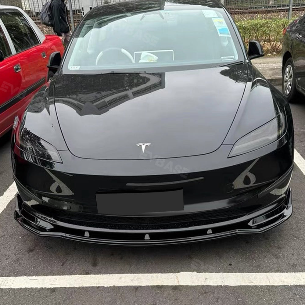 Model 3 Highland Front Bumper Lip ABS Splitter Front Apron Body Kits Spoiler Fascia 3-Stage For Tesla