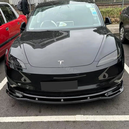 Model 3 Highland Front Bumper Lip ABS Splitter Front Apron Body Kits Spoiler Fascia 3-Stage For Tesla