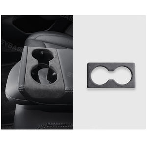 Tesla Model 3 Highland Alcantara Rear Seat Cup Holder Cover Center Console Sticker Panel Armrest Console Decorative Trim