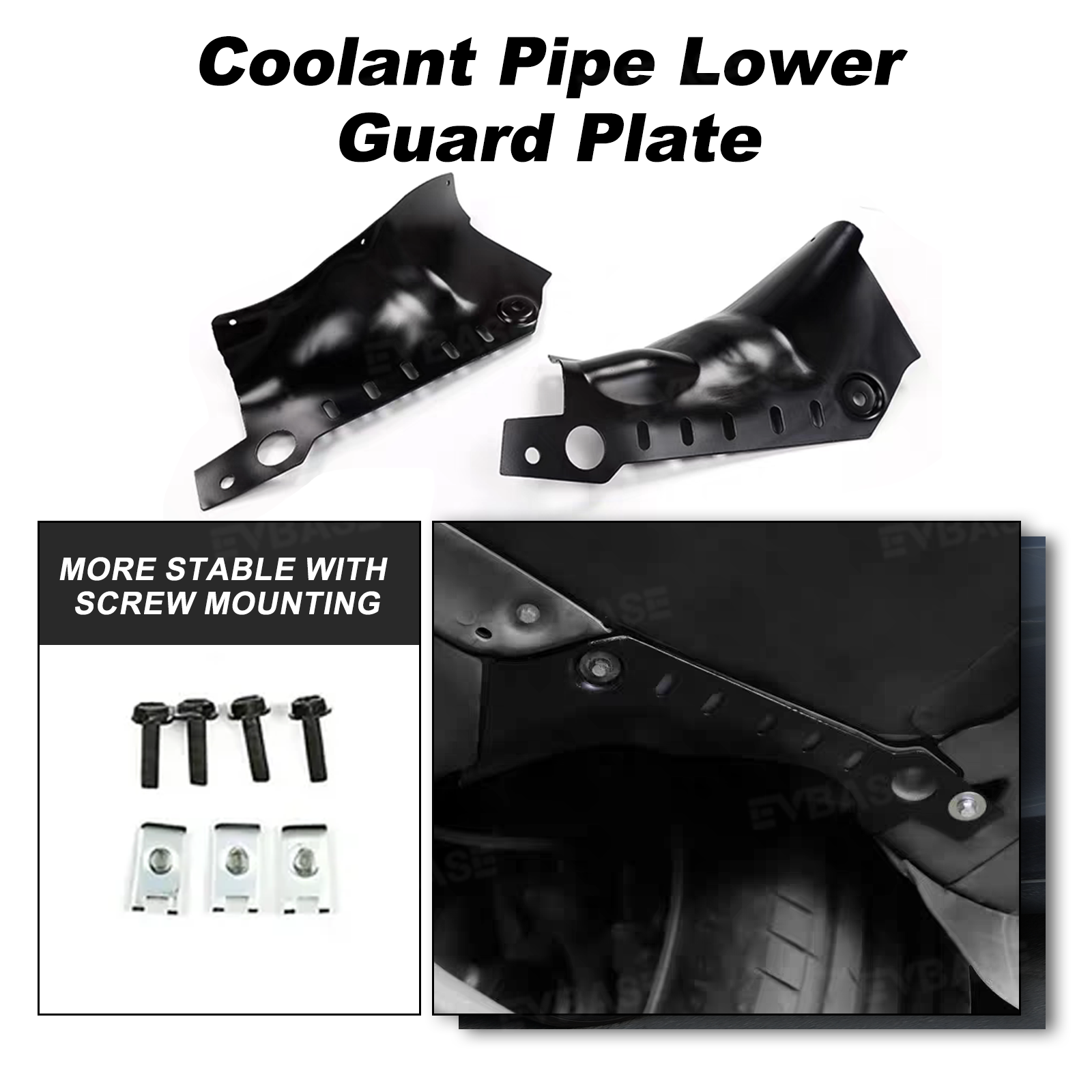 Model 3/Y Coolant Line Skid Plate Protection Guards Lower Chassis Coolant Pipe Protection Cover (Powder Coated)-Carbon Steel