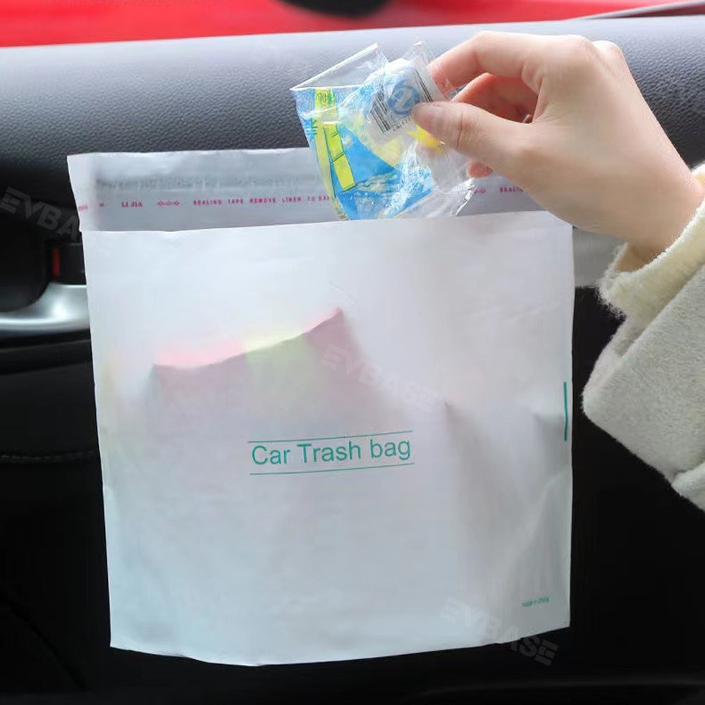 EVBASE Disposable Car Trash Bag Stick-On Storage Garbage Bag Bin Liners 20PCS