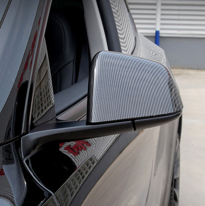 Model 3 Y Rearview Mirror Cover ABS Plastic Carbon Fiber Cover for Tesla