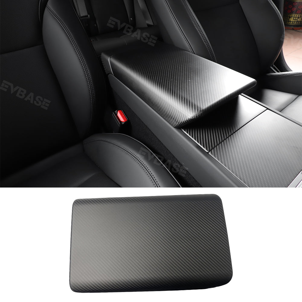 Model 3 Highland Armrest Box Cover Real Carbon Fiber Center Console Cover Trim Protection for Tesla
