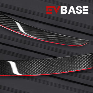 EVBASE Tesla Red Real Carbon Fiber Spoiler Wing for Model 3/Y