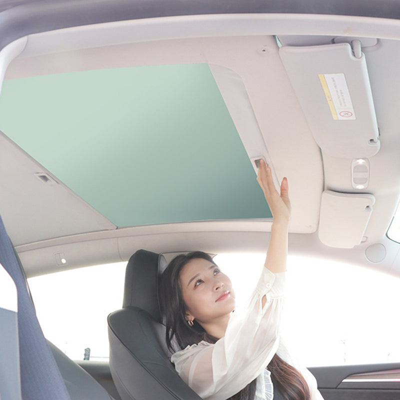 Tesla Model 3/Y Retractable Sunshade Glass Roof Sunshade with Roll Fab