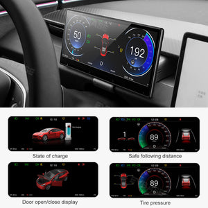 EVBASE Model 3 Highland 8.9 Inch Head Up Display Touch Screen Smart Instrument Cluster Carplay Android Auto