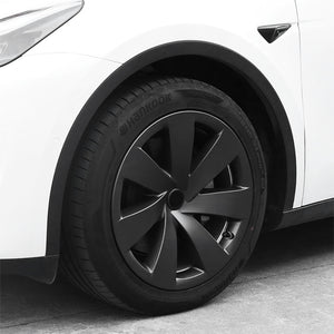 EVBASE Tesla Model Y Wheel 19-Inch Hub Cap ABS Replacement Wheel Cover Set of 4 Matte Black Tesla Accessories