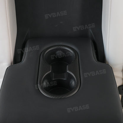 Model 3 Y Real Carbon Fiber Center Console Cup Holder Cover for Tesla