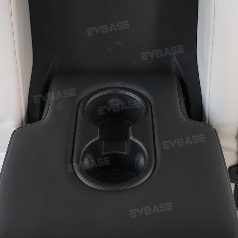 Model 3 Y Real Carbon Fiber Center Console Cup Holder Cover for Tesla